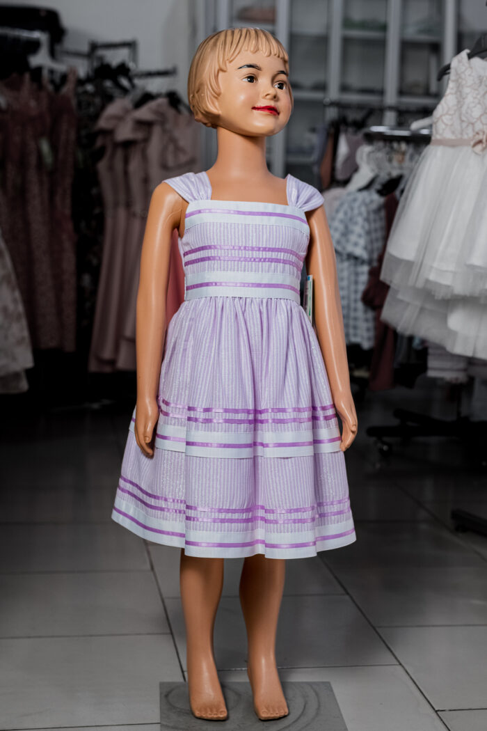 BONNIE JEAN Little Girls Lavender Striped Pencil Dress