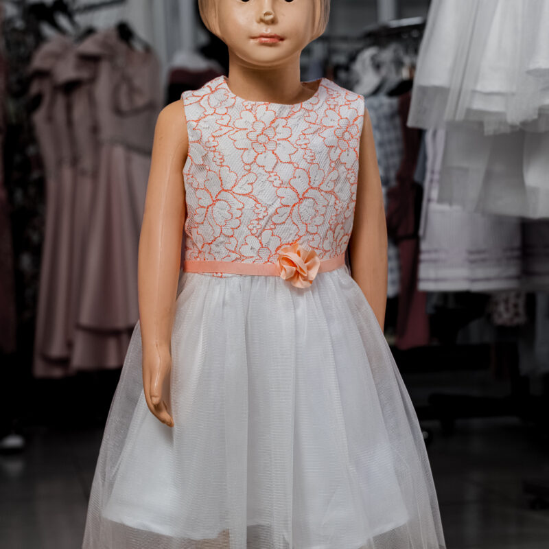 MIGIBaby Lace To Mesh Peach Dress